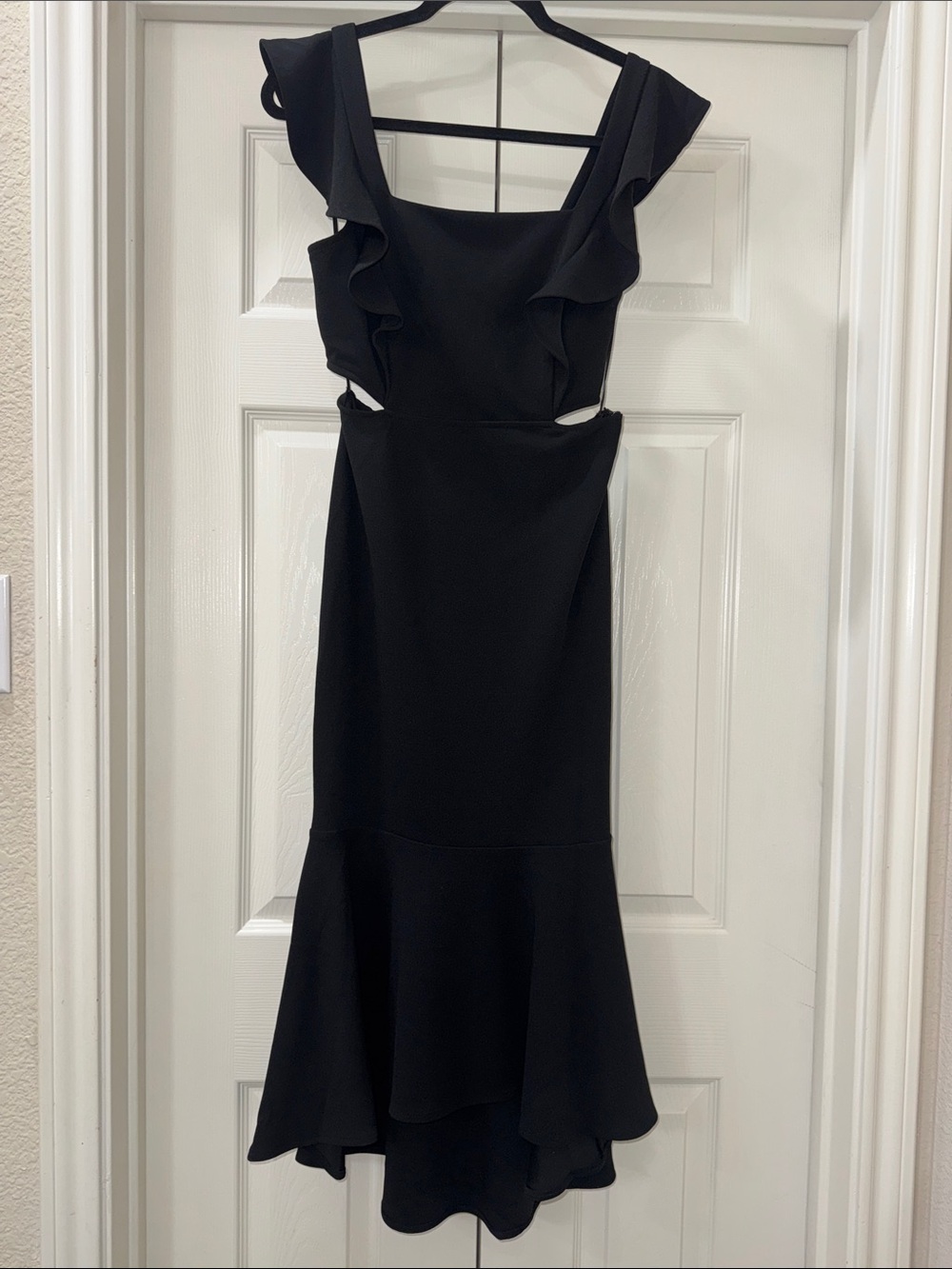 Petal & Pup Black Ruffle Midi Dress